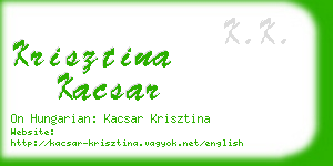 krisztina kacsar business card